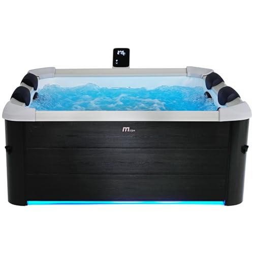 Spa Rigide connecté carré 160 cm MSPA Oslo – Spa 6 Places – Jets air et Eau – Bar Flottant Inclus