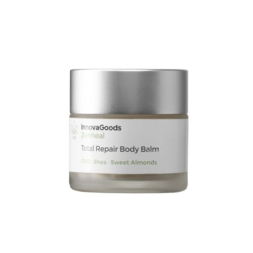 InnovaGoods Balsamo reparador corporal 50 ml con CBD, manteca de karité, aceite de almendra dulce, Caléndula, Boswellia & Vitamina E, bálsamo con CBD regenera, hidrata y alivia la piel