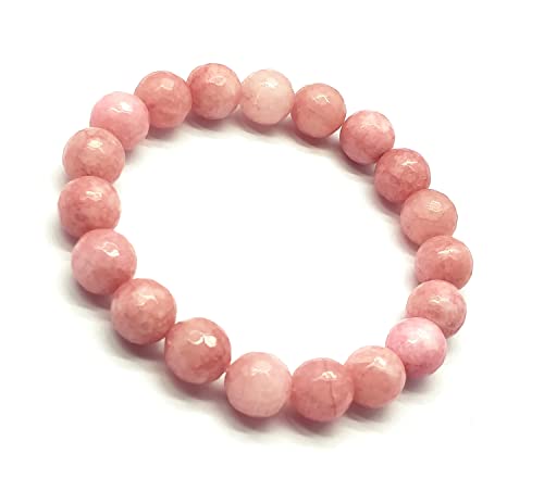 Bracelet en quartz rose et calcédoine 10mm LKBEADS mixte de 19cm