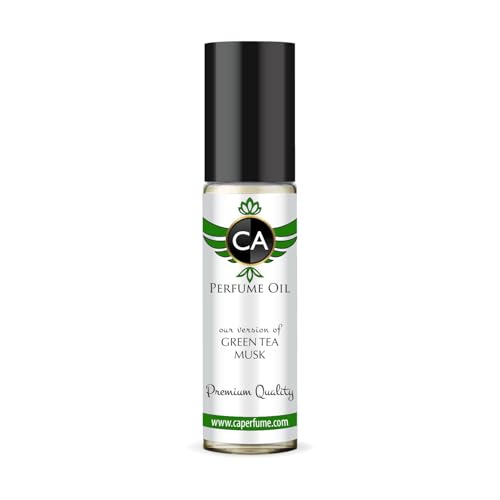 CA Perfume Originals Green Tea Musk Unisex Fragrance Oil Citrus Aromatic Scent Long Lasting Perfumes for Women &amp; Men Travel Size TSA Ready Mini Parfum Body Oil Roll-on 0.33 Fl Oz 10ml