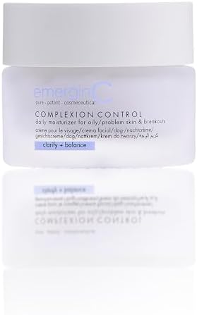 emerginC Complexion Control - Lightweight Facial Moisturizer Cream for Oily, Combination + Blemish Prone Skin - Day and Night Cream for Oily Skin (1.6 oz, 50 ml)