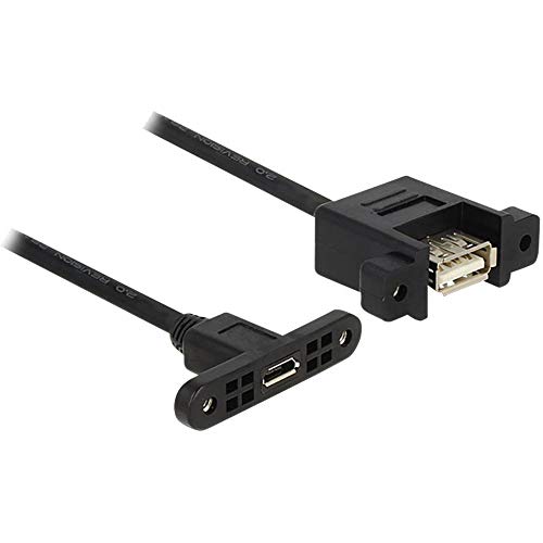 Delock 1M, Usb2.0 Micro-B/Usb2.0-A Cavo Usb Usb A Micro-Usb B Nero