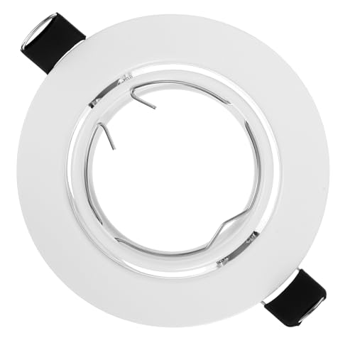 NOLITOY Embellecedor de Foco Empotrado LED Blanco Soporte para Lámpara de Techo Estándar Marco Metálico Resistente para Luminarias Empotradas Compatible Cocina y Pasillo Fácil