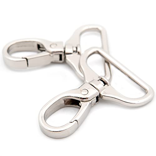 Loosco Oval Snap Hooks,4 Pcs Heavy Duty Purse Hardware Lobster Clasp Keychain Clip Purse Making Accessories (Silver,1 1/4") #TOP4