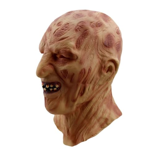 Masque zombie effrayant en latex peint à la main Mikikit pour adulte
