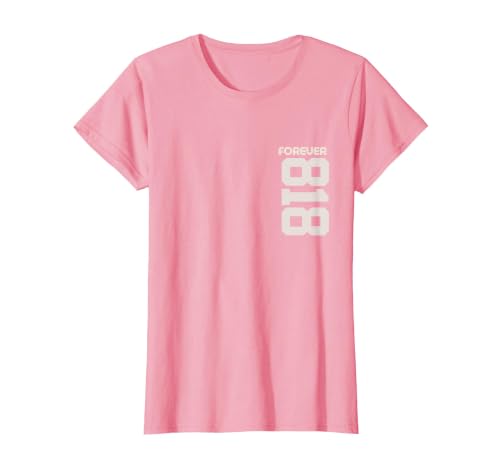 Vintage Forever 818 California Area Code 818 T-Shirt, Women, Pink, X-Large