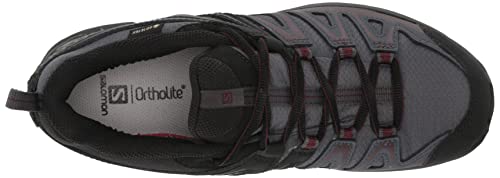 Salomon X Crest Gore-Tex Hiking Shoes For Women Trail Running, Ebony/Wine Tasting/Peppercorn, 8.5 #TOP4
