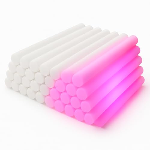 Bâton lumineux LED en mousse rose à longue autonomie 8H avec 3 modes d'éclairage festifs