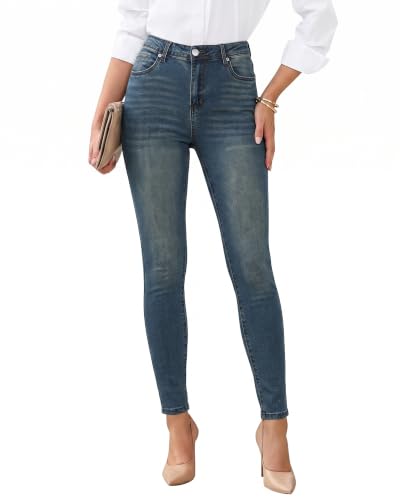 Image of GRAPENT Skinny Jeans for Women High Waist Stretchy Classic High Rise Slimming Jeggings Denim Trousers Pants