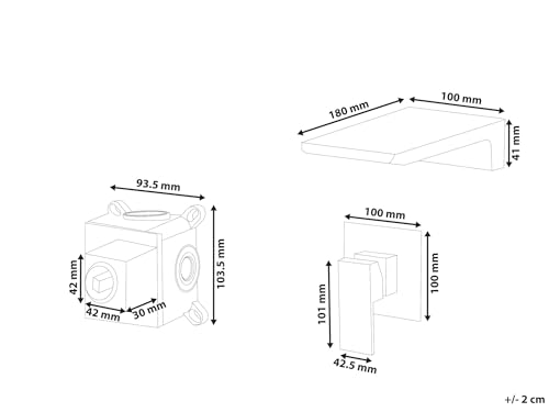 Rubinetto Miscelatore Per Lavabo A Parete In Ottone Argentato Monocomando - 3
