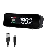 Monitor de dióxido de carbono CO2 medidor de calidad del aire interior con sensor de temperatura y humedad, indicador de 3 colores portátil para el