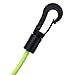 Adjustable Leash for Paddle and Fishing Rod, Stretchable 4 ft (Extends to 6 ft), Rubber Safety Tether with D-for Ring Clip, 2-Pack(Green)