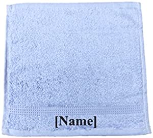 Niche Embroidery Sky Blue Personalised Embroidered Egyptian Cotton Flannels (Sky Blue)