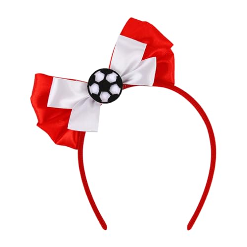 Bonita diadema de fútbol con forma de lazo, para mujer, competiciones, animadoras, para eventos deportivos, juegos de fútbol