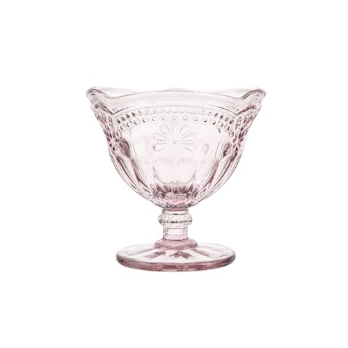 CAPIJIONG 210ml Colorido Helado Batido Copa De Vidrio Helado Postre Personalizado Helado Copa De Helado-rosa claro