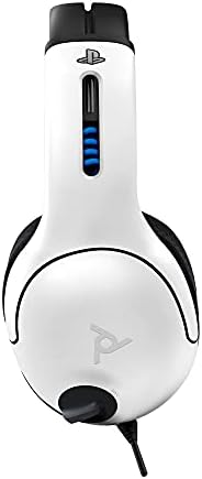 PDP Gaming LVL50 Wired Headset with Mic for Playstation, PS4, PS5 - PC, iPad, Mac, Compatible - Noise Cancelling Microphone, Lightweight, Soft Comfort Over Ear Headphones - White