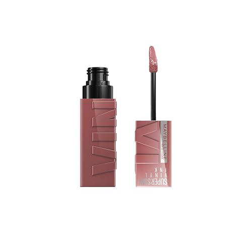 Maybelline NY SuperStay Vinyl Ink Batom Líquido, Longa Duração, Acabamento Vinil Espelhado e Efeito Gloss, Brilho Instantâneo, Conforto para os Lábios, Fórmula Vegana, Cor Cheeky 4,2ml