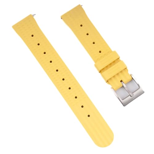 Bracelet de montre en caoutchouc gaufré FKM 22mm jaune durable
