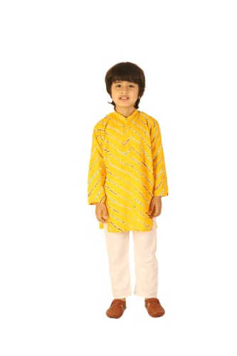 Image of AHHAAAA Kids Ethnic Cotton Printed Kurta Pyjama Set for Boys 822