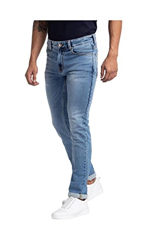 Image of Spykar Men's Mid Rise Regular Fit Cotton Jeans (RO02BB08)