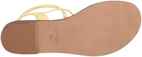 GUESS Women's BRIGHTI Flat Sandal, Yellow, 8 | Image 3