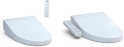 TOTO SW3084#01 WASHLET C5 Asiento de inodoro electrónico con bidé, algodón blanco y SW3074#01 WASHLET C2 Asiento de inodoro electrónico con limpieza