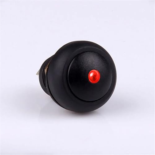 Bouton-poussoir autobloquant 12mm étanche IP67 avec LED rouge