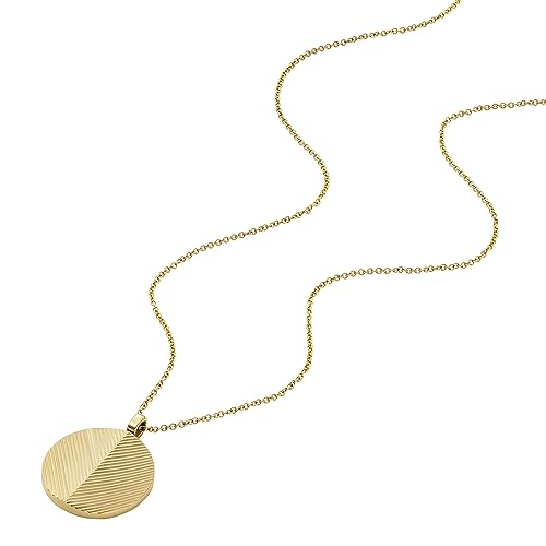 Image of Fossil Women's Gold-Tone Stainless Steel Pendant Chain Necklace for Women