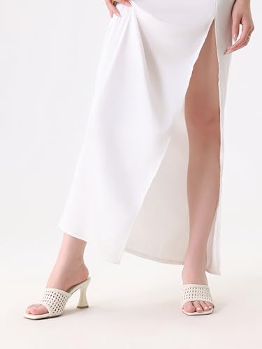 Image of Women's Mule Heels Chunky Kitten Heeled Sandals Mesh Slip On Square Toe Comfortable Casual Dress Pumps Shoes