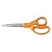 Home and Office Scissors, 8 in. Length, Stainless Steel, Straight, Orange Handle6