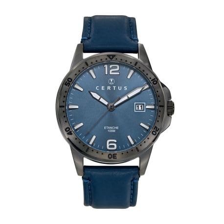 Certus Montre Homme Acier Cuir Bleu 611175
