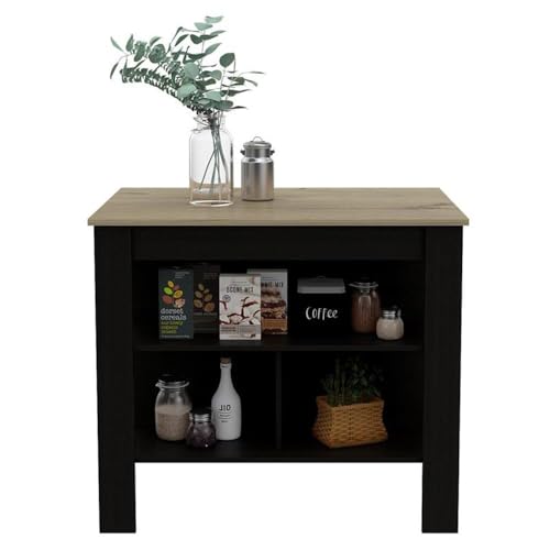 Levan Home Light Oak/Black wengue Modern Engineered Wood Cala Kitchen