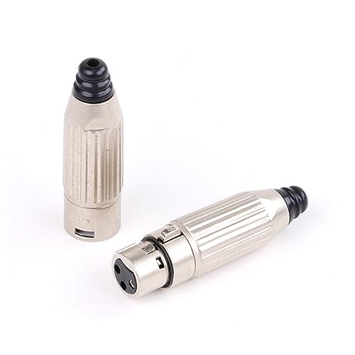 Conector XLR de aluminio robusto y 3 pines macho hembra negro modelo D1033 6