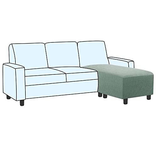 Image of H.VERSAILTEX Ottoman and Sofa Seat Cushion Combined Cover Slipcover Rectangle Sofa Slipcover Fit Length 56 inch-75 inch Suitable for L Shaped Seat Cushion Cover or Chaise Part Cover Stretch Thick Soft - Sage