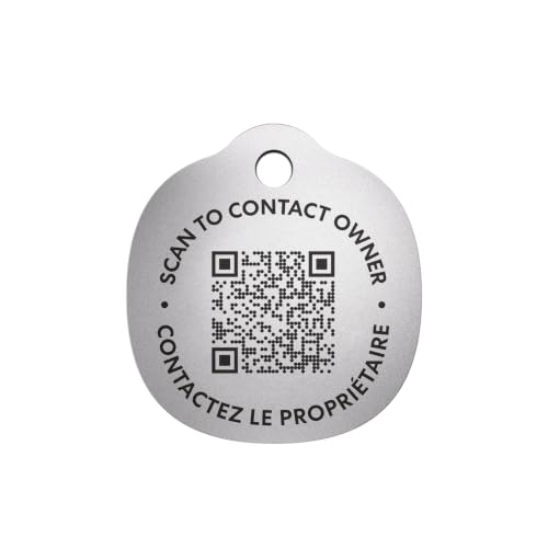 Life360 Smart QR Code Pet ID Tag for Dogs & Cats | Lost Pet Finder Network | 1-Scan to Reach You | Shared Care Reminders | No Battery or Subscription Fees | 1 Pack, Stainless Steel