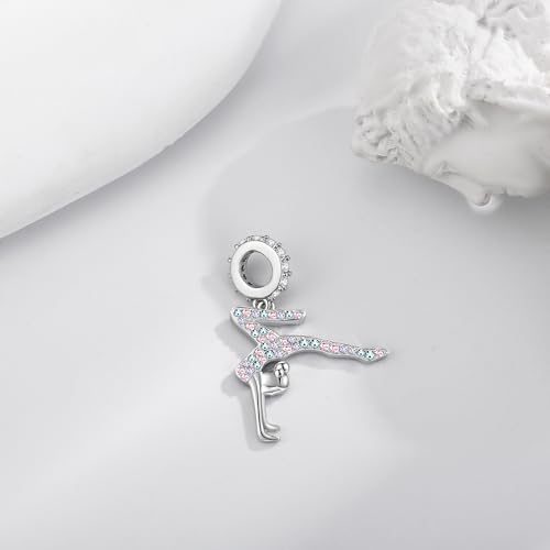 Plata de ley turner perla joyería charms de gimnasia para collar 2