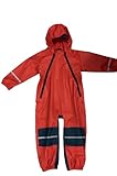 JiAmy Regenanzug Kinder, Regenoverall Einteiler mit Doppel-Reißverschluss & Verstärkten Knien,...