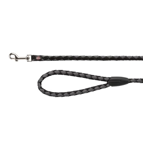 TRIXIE Hundeleine Cavo Leine S–M, 1,00 m ø 12 mm in schwarz/grafit - kurze Führleine für den Hund mit guter Kontrolle - für kleine bis mittelgroße Hunde - 143420