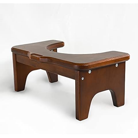CONSDAN Squatting Toilet Stool, USA Grown Solid Oak, Constipate Helper Stool for Bathroom, Suitable for Toilet diameters up to 10.2 inches (Chocolate Color) Cover