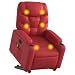 Produktbild vidaXL Massagesessel, Sessel mit Aufstehhilfe, Relaxsessel mit Liegefunktion Vibrationsfunktion, Fernsehsessel Liegesessel Aufstehsessel, Rot Kunstleder