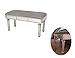 Dipamkar® L94 x D40.5 x H46.5 cm - Taburete de pie de Cama, Banco otomano de Terciopelo Gris con diseño de Remaches, Muebles de Espejo Veneciano