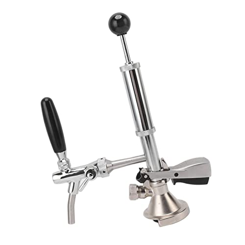 Asixxsix Keg Party Pumpe, 4-Zoll-Edelstahl-Bierfass-Zapfpumpe Bierfass-Zapfhahn-Handpumpe Hochleistungs-Picknickfass-Pumpe Keine Leckagen Fassbier-Kegeratorpumpe für Picknick-Partys