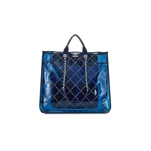 WHAT GOES AROUND COMES AROUND Women’s Pre-Loved Chanel Blue Vinyl Coco Splash Shopping Large Tote