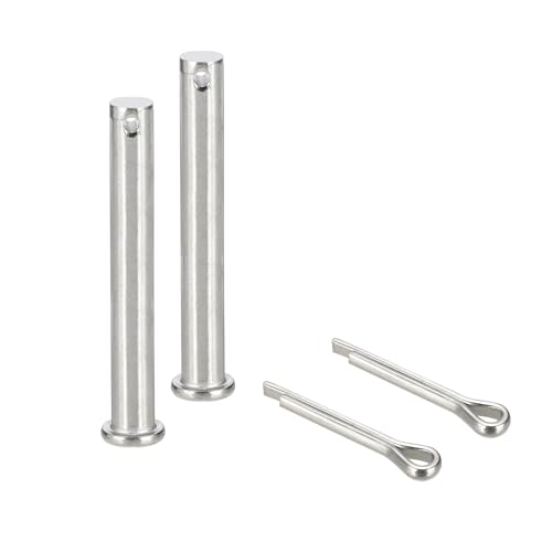 sourcing map Lot de 2 goupilles de chape M12 x 100 mm, en acier inoxydable 304, système de verrouillage à tête plate à tête plate avec goupilles fendues pour installation de meubles, remorque