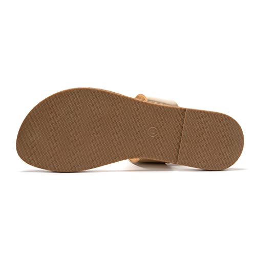 Image of Huayuanwell Women's Slide Sandals Slip On Flat Sandals Flip Flop Thong Sandals Casual Summer Sandals