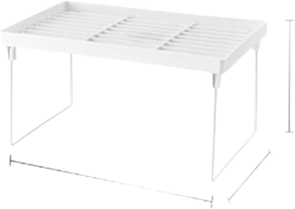 Foldable Desktop Storage Shelf Organizer for Kitchen Bathroom Bedroom with Stackable Layers and Ventilated Design for Efficient Space Saving and Clutter Control (A)