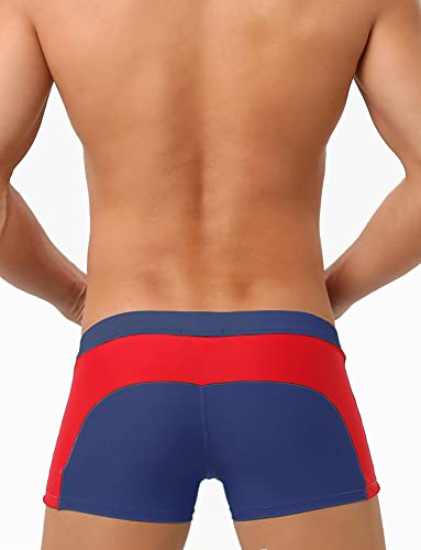 Panegy Men'S Colorblock Quick Dry Swim Shorts Square Leg Swimwear Board Shorts Padded Drawstring Bikini Swimsuit Swim Trunks With Pad thumb #1