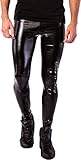 Kapow Meggings, Leggins in Metallic, Samt und Anderen Spezialstoffen (Nightrider - Wet Look Black, S)