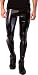 Produktbild Kapow Männer Leggings Metallic Holographic Wet Look Glitzern Glitter Yoga Tights Festival Meggings Lounge Pants (Nightrider - Pleather Black, Medium)