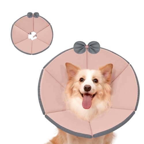 Image of MAXFUT Soft Dog Cone Collar,Foam Cone for Dogs to Stop Licking After Surgery,Non Inflatable Dog Donut Cone (Pink, XL)